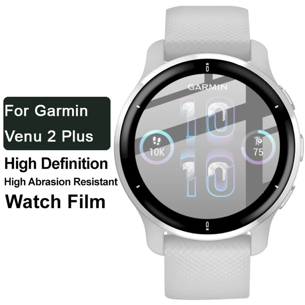 IMAK Soft PMMA Screen Protector for Garmin Venu 2 Plus, Bubble Free Ultra HD Guard Film Smooth Hand Touch - 3