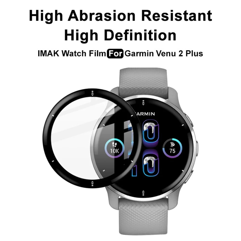 IMAK Soft PMMA Screen Protector for Garmin Venu 2 Plus, Bubble Free Ultra HD Guard Film Smooth Hand Touch - 4