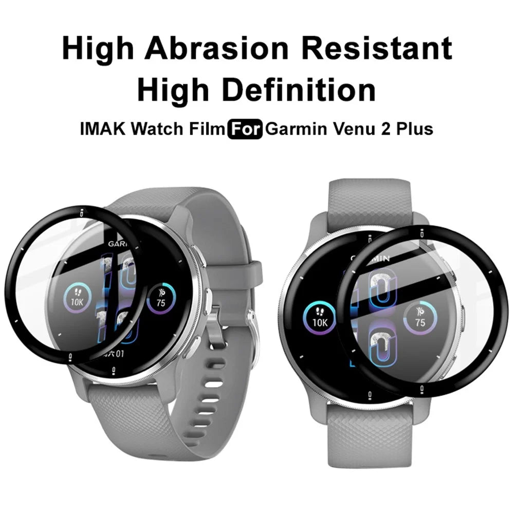 IMAK Soft PMMA Screen Protector for Garmin Venu 2 Plus, Bubble Free Ultra HD Guard Film Smooth Hand Touch - 6