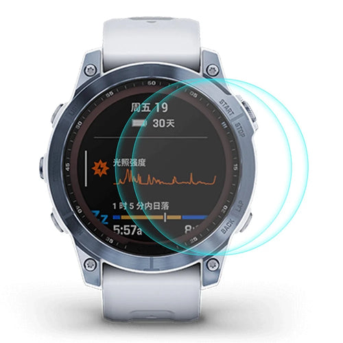 ENKAY HAT PRINCE 2Pcs/Set for Garmin Fenix 7 0.2mm 9H High-Alumina-Silicon Anti-Oil Tempered Glass Film Screen Protector - 1