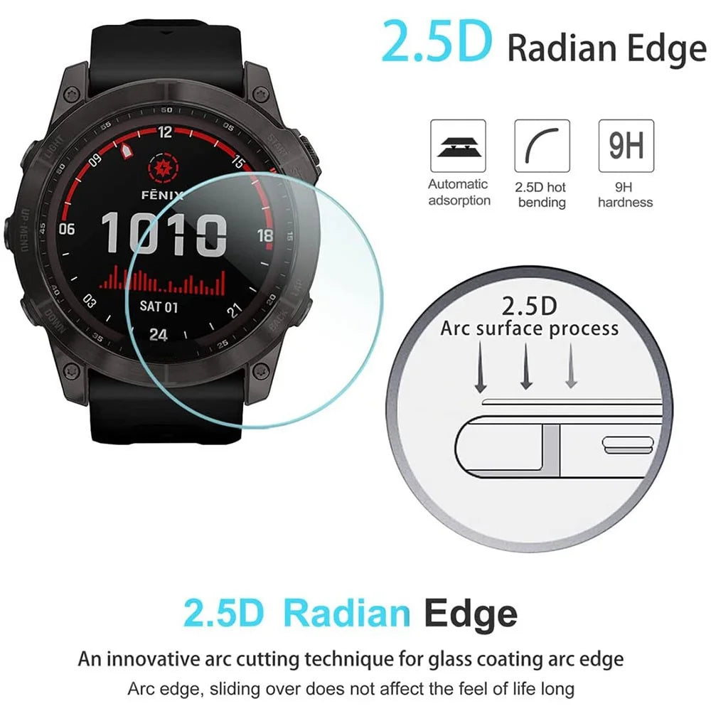 For Garmin Fenix 7 Ultra-Thin 0.3mm Watch Screen Protector 2.5D Hot Bending Explosion-proof Clear Tempered Glass Film - 3