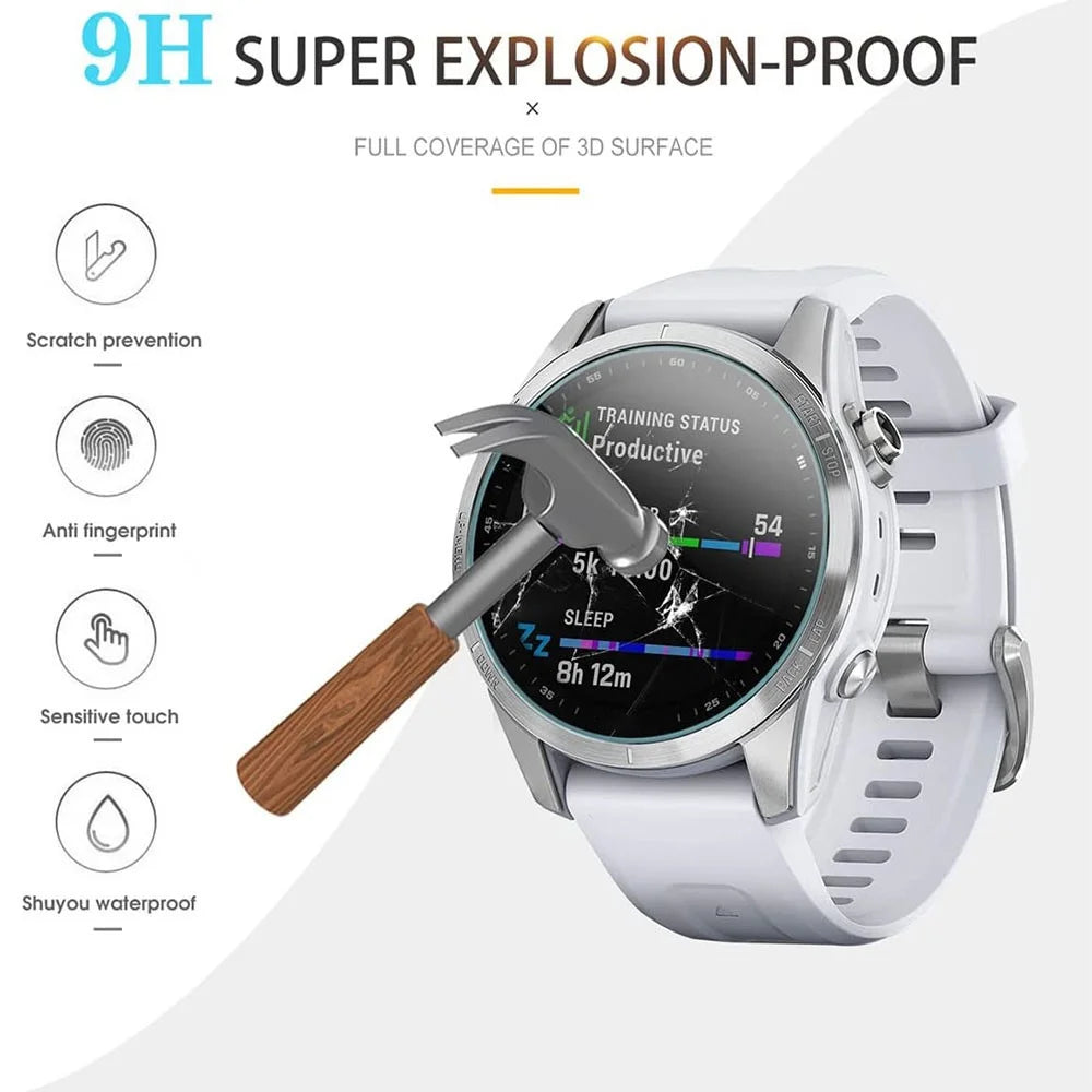 For Garmin Fenix 7S Tempered Glass Screen Protector 0.3mm 2.5D Hot Bending Explosion-proof Clear Protective Film - 3