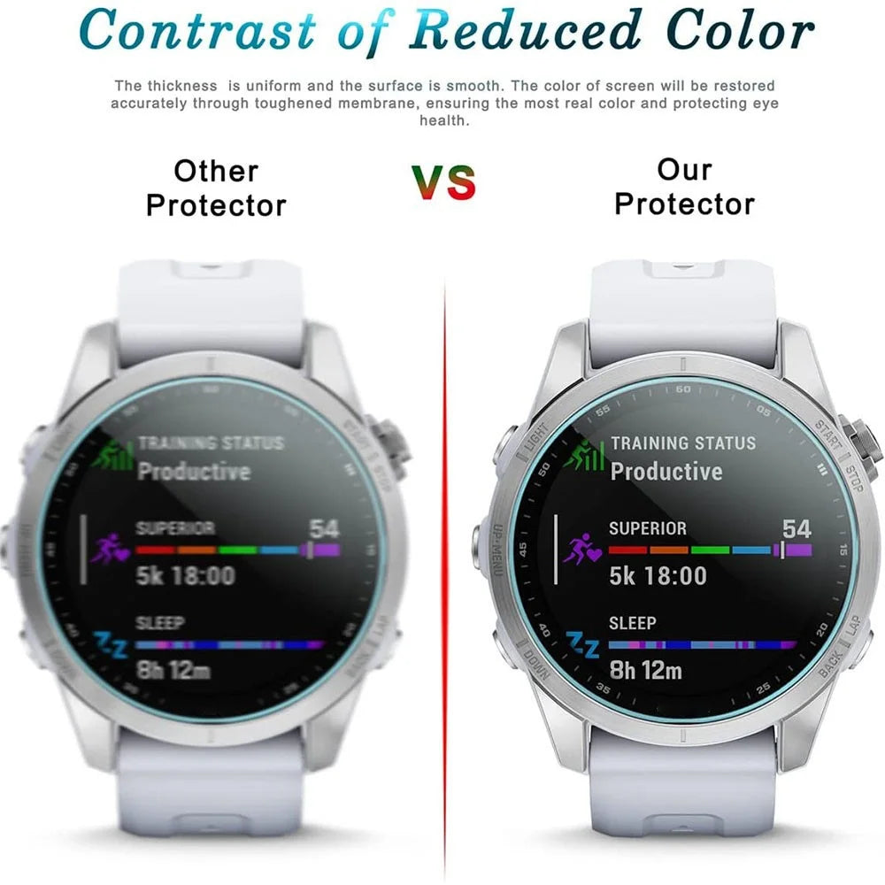 For Garmin Fenix 7S Tempered Glass Screen Protector 0.3mm 2.5D Hot Bending Explosion-proof Clear Protective Film - 4