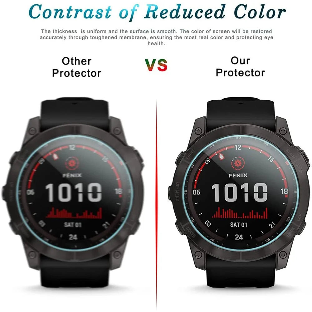For Garmin Fenix 7X 0.3mm Arc Edge Explosion-proof Tempered Glass Watch Screen Protector Film - 4