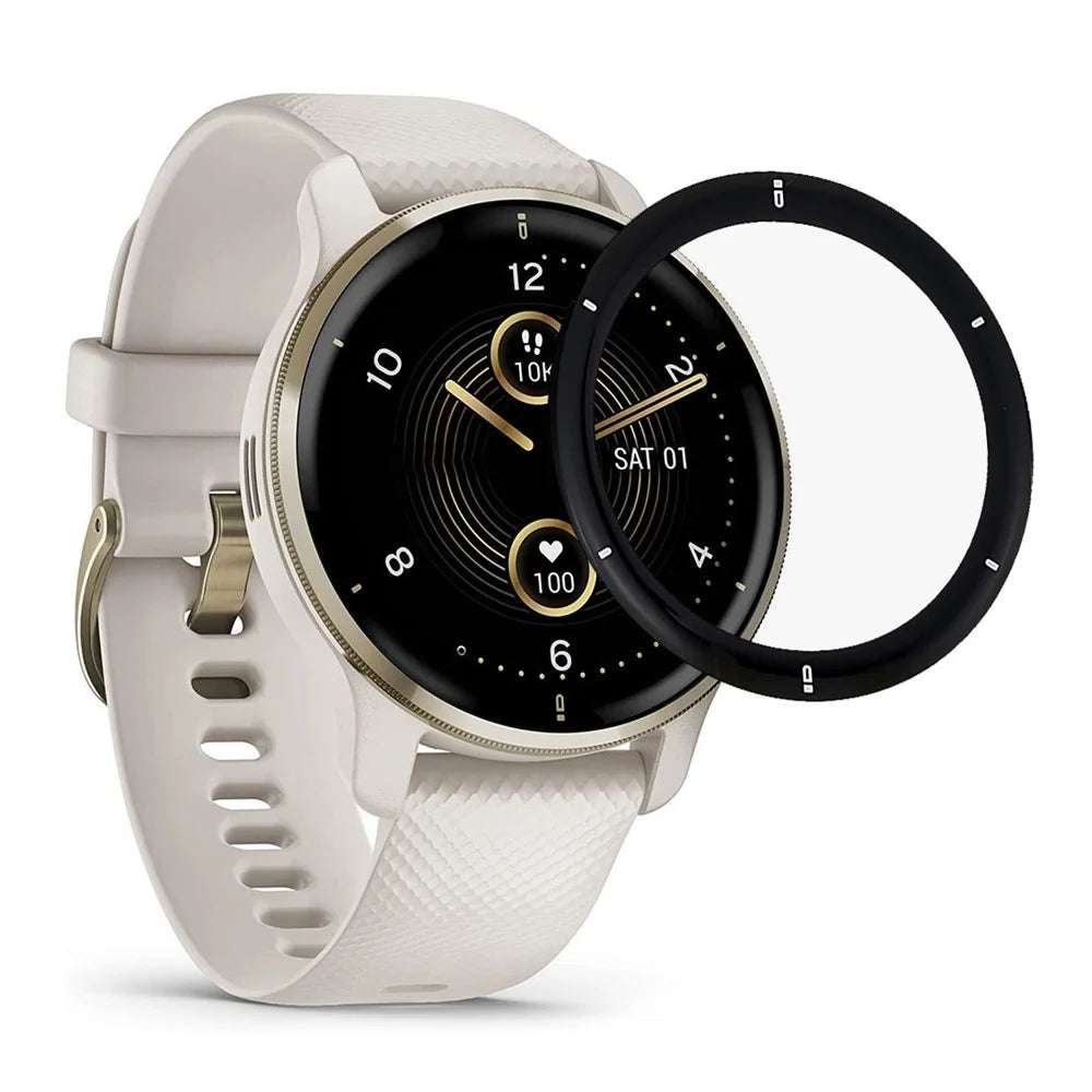 For Garmin Venu 2 Plus Screen Protector Black Edge Soft PMMA Smartwatch Screen Film - 1