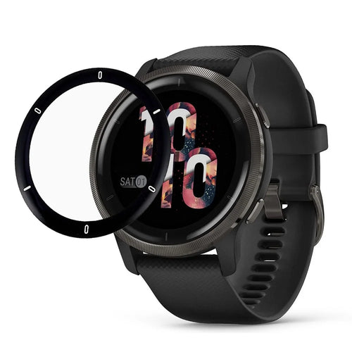 For Garmin Venu 2 Screen Protector Black Edge Soft PMMA Smartwatch Screen Film - 1