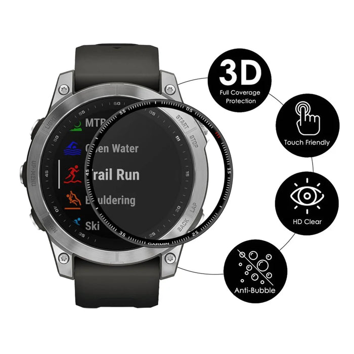 ENKAY HAT PRINCE For Garmin Fenix 7 Full Coverage 3D Curved Soft PC Edge + PMMA Watch Screen Protector - 2