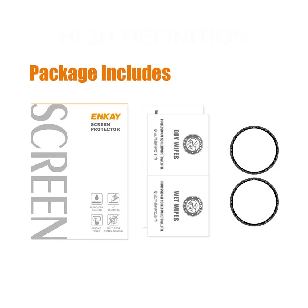ENKAY HAT PRINCE 2Pcs/Pack Screen Protector for Garmin Fenix 7S, 3D Curved Soft PC Edge + PMMA Full Coverage Crystal Clear Film - 6