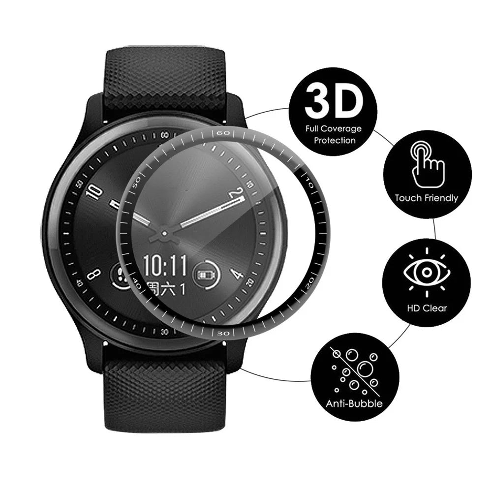 ENKAY HAT PRINCE Screen Protector for GarminMove Sport, Full Coverage 3D Curved PMMA Screen Protector Film PC Edging with Scale - 2