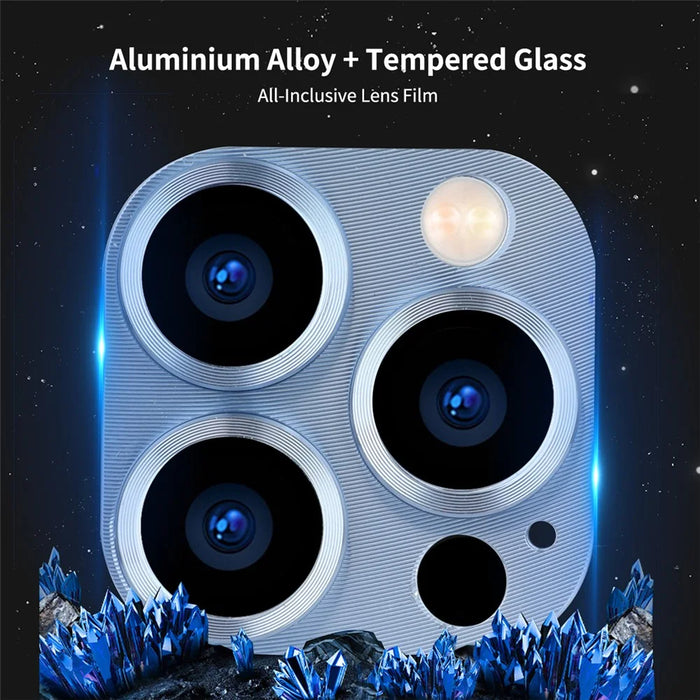 ENKAY HAT PRINCE Camera Lens Protector for iPhone 13 Pro / 13 Pro Max, High Transparency Aluminium Alloy + Tempered Glass Camera Cover Screen Protector - Blue - 2