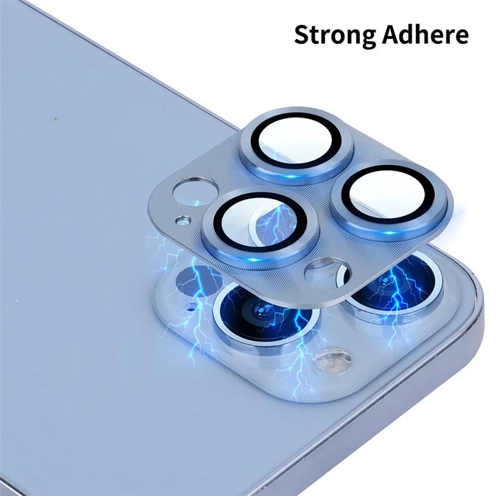 ENKAY HAT PRINCE Camera Lens Protector for iPhone 13 Pro / 13 Pro Max, High Transparency Aluminium Alloy + Tempered Glass Camera Cover Screen Protector - Blue - 3