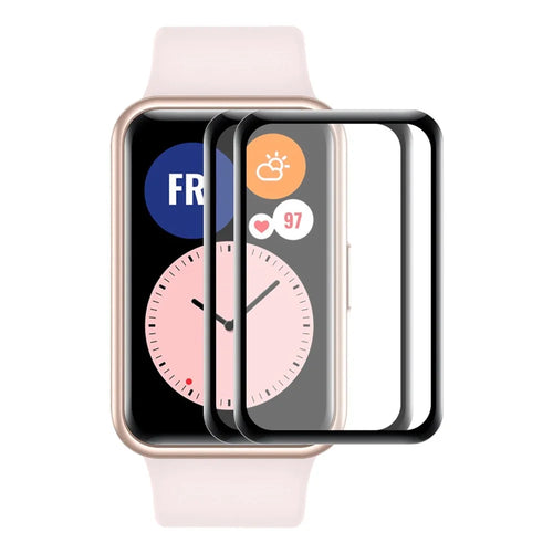 ENKAY HAT PRINCE 2Pcs/Set Watch Screen Protector for Huawei Watch Fit, Full Coverage HD Clarity 3D Curved Soft PC Edge + PMMA Film Guard - 1