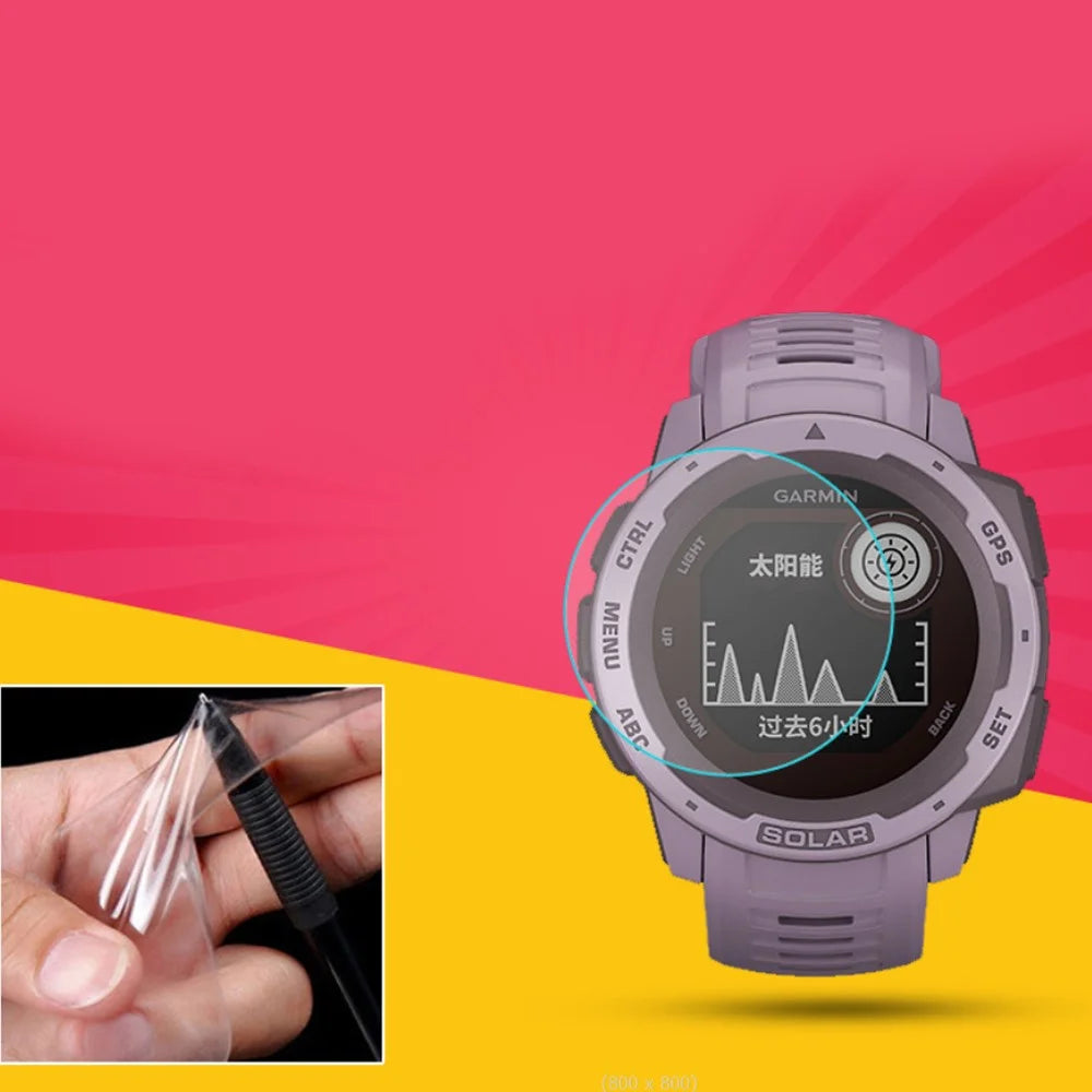 For Garmin Instinct Solar/Instinct 2 D32mm Flexible TPU Film High Definition Anti-explosion Easy Installation Screen Protector - 3