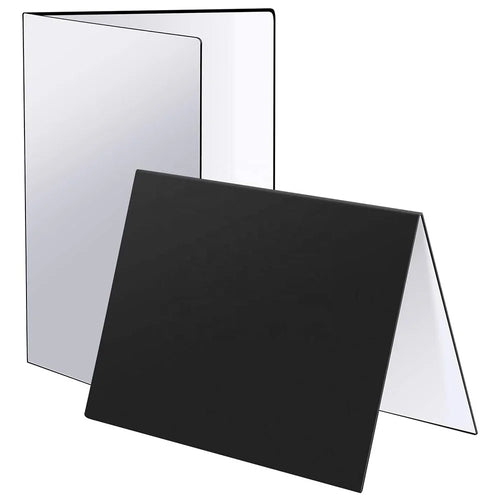 3 in 1 Light Reflector Photography Cardboard Studio Folding Light Diffuser Board for Still Life Product and Food Photo Shooting, A3 Size - Black/White/Silver - 1