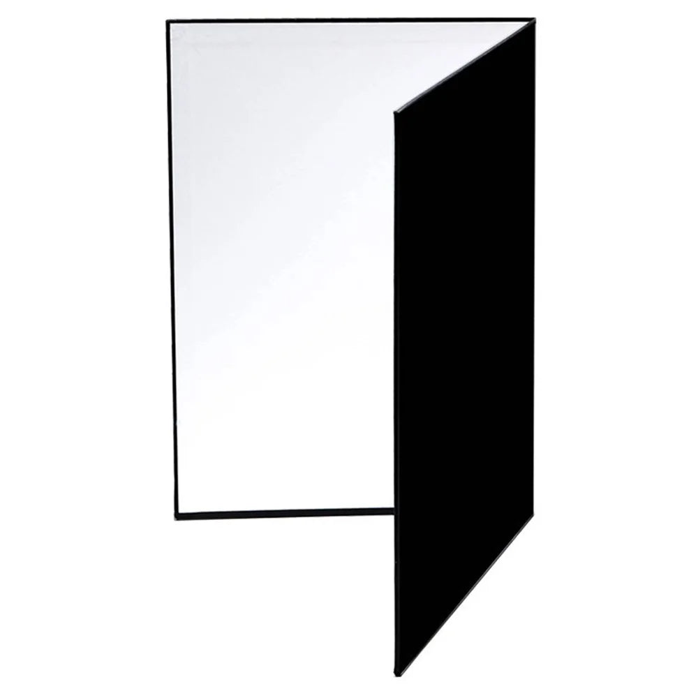 3 in 1 Light Reflector Photography Cardboard Studio Folding Light Diffuser Board for Still Life Product and Food Photo Shooting, A3 Size - Black/White/Silver - 2