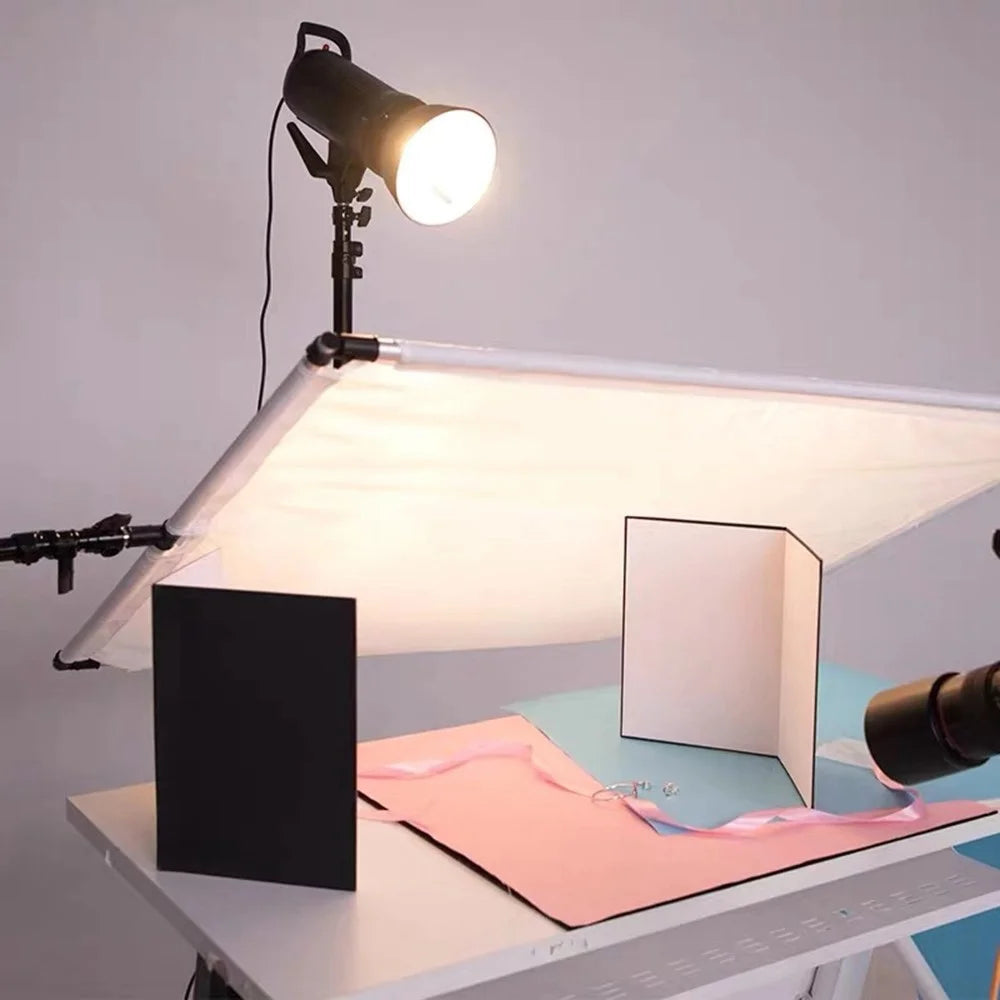 3 in 1 Light Reflector Photography Cardboard Studio Folding Light Diffuser Board for Still Life Product and Food Photo Shooting, A3 Size - Black/White/Silver - 6