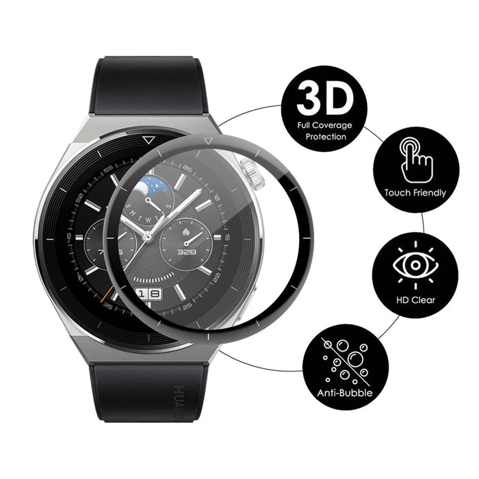 ENKAY HAT PRINCE For Watch GT 3 Pro 46mm Anti-bubble Full Coverage Protector 3D Curved Soft PC Edge + PMMA Ultra Clear Protective Film - 2