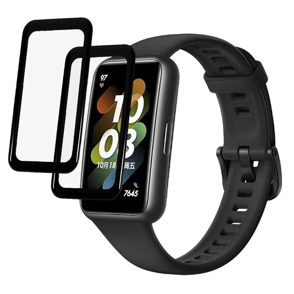 For Huawei Band 7 2Pcs/Set Screen Protector 3D Curved Edge Watch PMMA Full Coverage HD Clear Protective Film - 1
