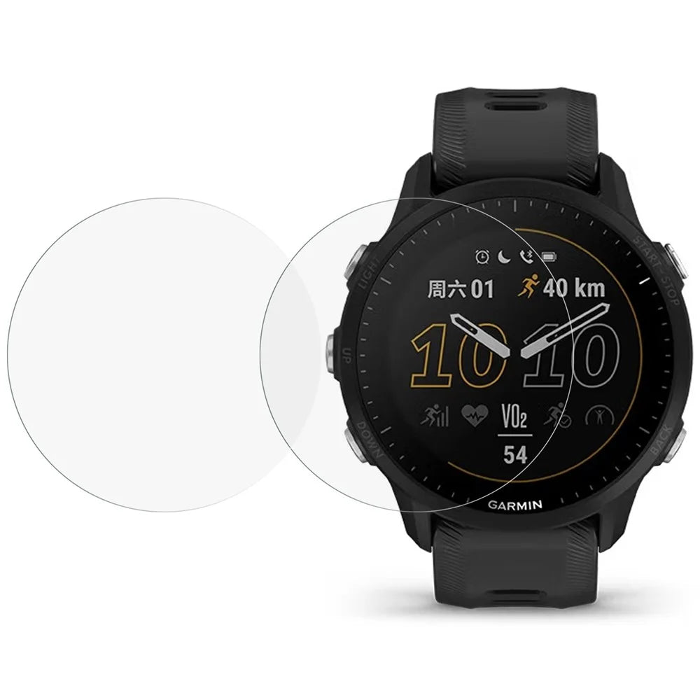 For Garmin Forerunner 955 2Pcs/Pack 2.5D Arc Edge Tempered Glass Protective Film HD Smart Watch Screen Protector - 1