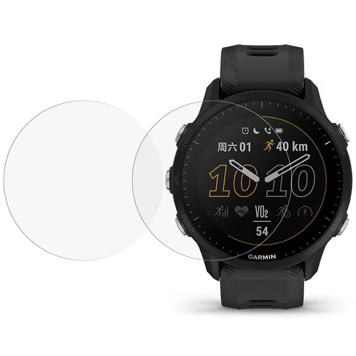 For Garmin Forerunner 955 2Pcs/Pack 2.5D Arc Edge Tempered Glass Protective Film HD Smart Watch Screen Protector - 1