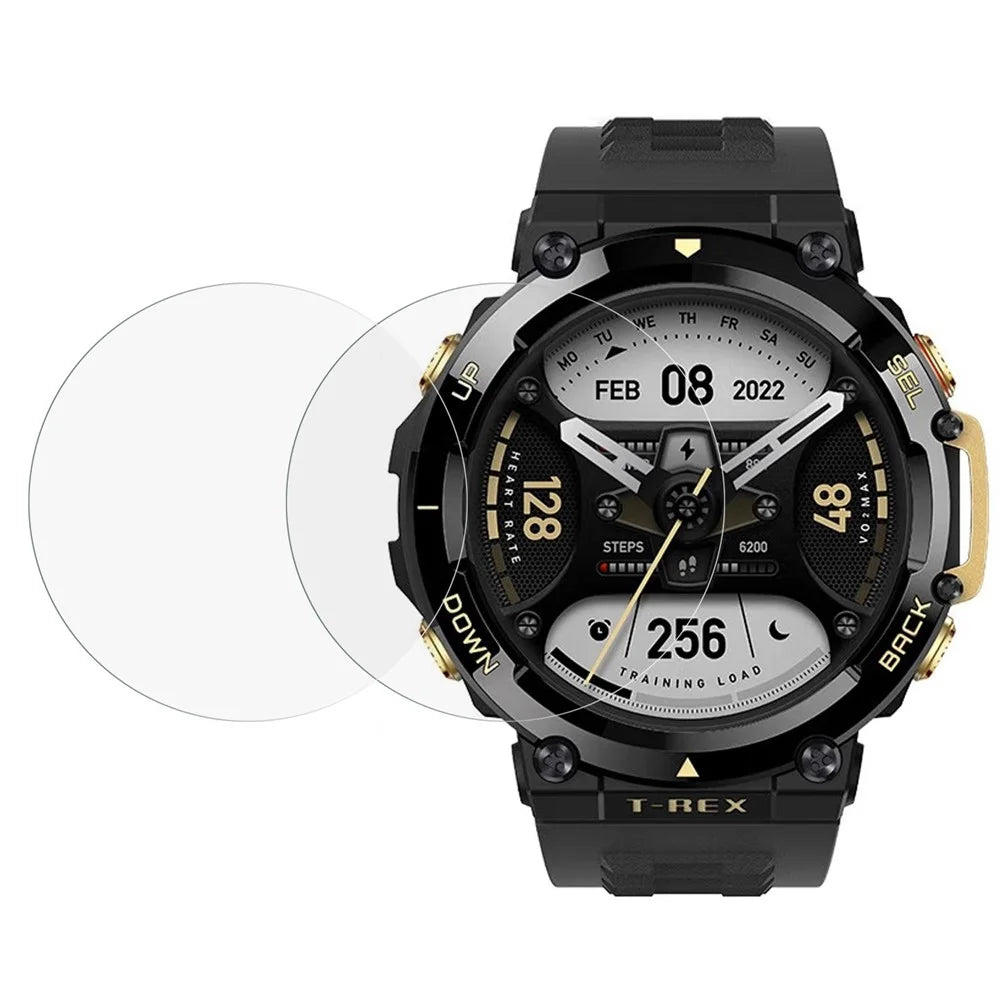 For Huami Amazfit T-Rex 2 2Pcs/Pack 2.5D Arc Edge Anti-explosion Transparent Tempered Glass Protective Film Smart Watch Screen Protector - 1