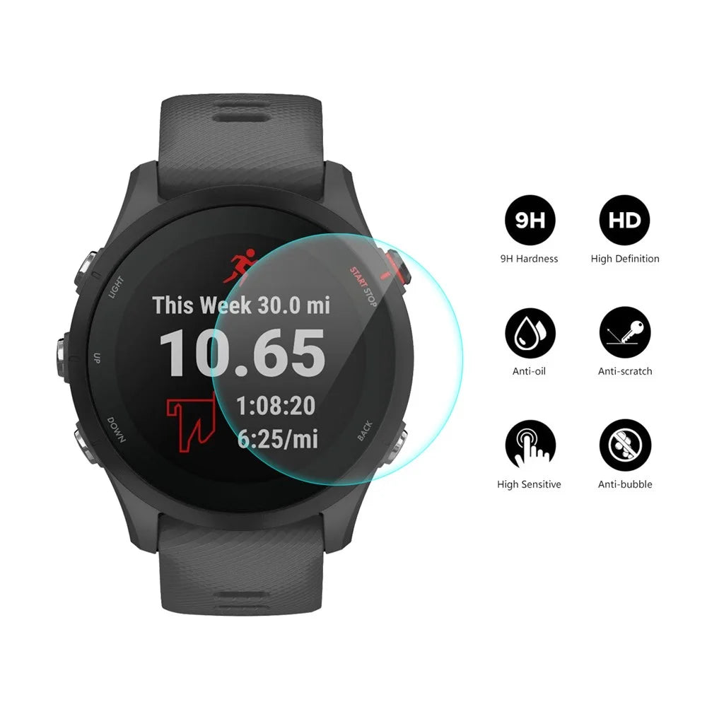 ENKAY HAT PRINCE 2Pcs / Set Watch Screen Film for Garmin Forerunner 255, 0.2mm HD Clear Full Glue High Aluminum-silicon Glass Protector - 2