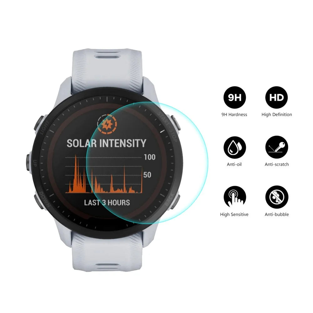 ENKAY HAT PRINCE High Aluminum-silicon Glass Screen Protector for Garmin Forerunner 955, 0.2mm HD Clear Anti-scratch Full Glue Watch Screen Film - 2