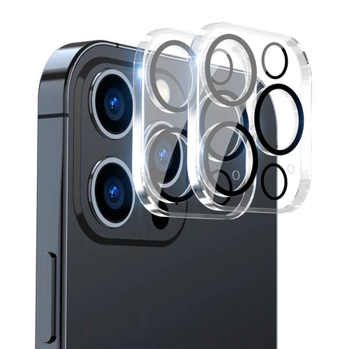 ENKAY HAT PRINCE 2Pcs / Set for iPhone 14 Pro 6.1 inch / 14 Pro Max 6.7 inch Camera Lens Protector Full Cover Tempered Glass Lens Film, Black Ring Version - 1