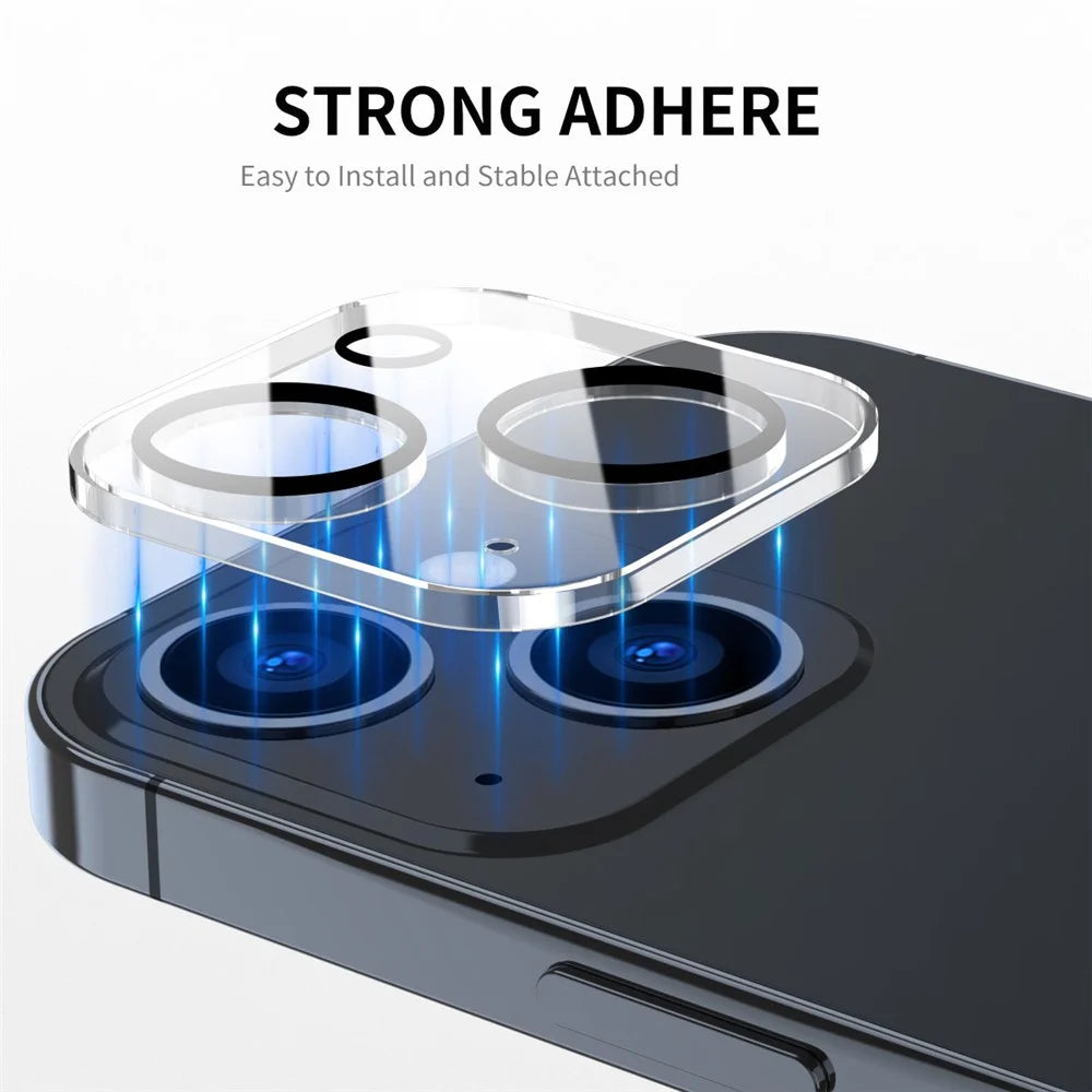 ENKAY HAT PRINCE Camera Lens Film for iPhone 14 6.1 inch / 14 Plus 6.7 inch, Full Cover Clear Tempered Glass Film, Black Ring Version - 3