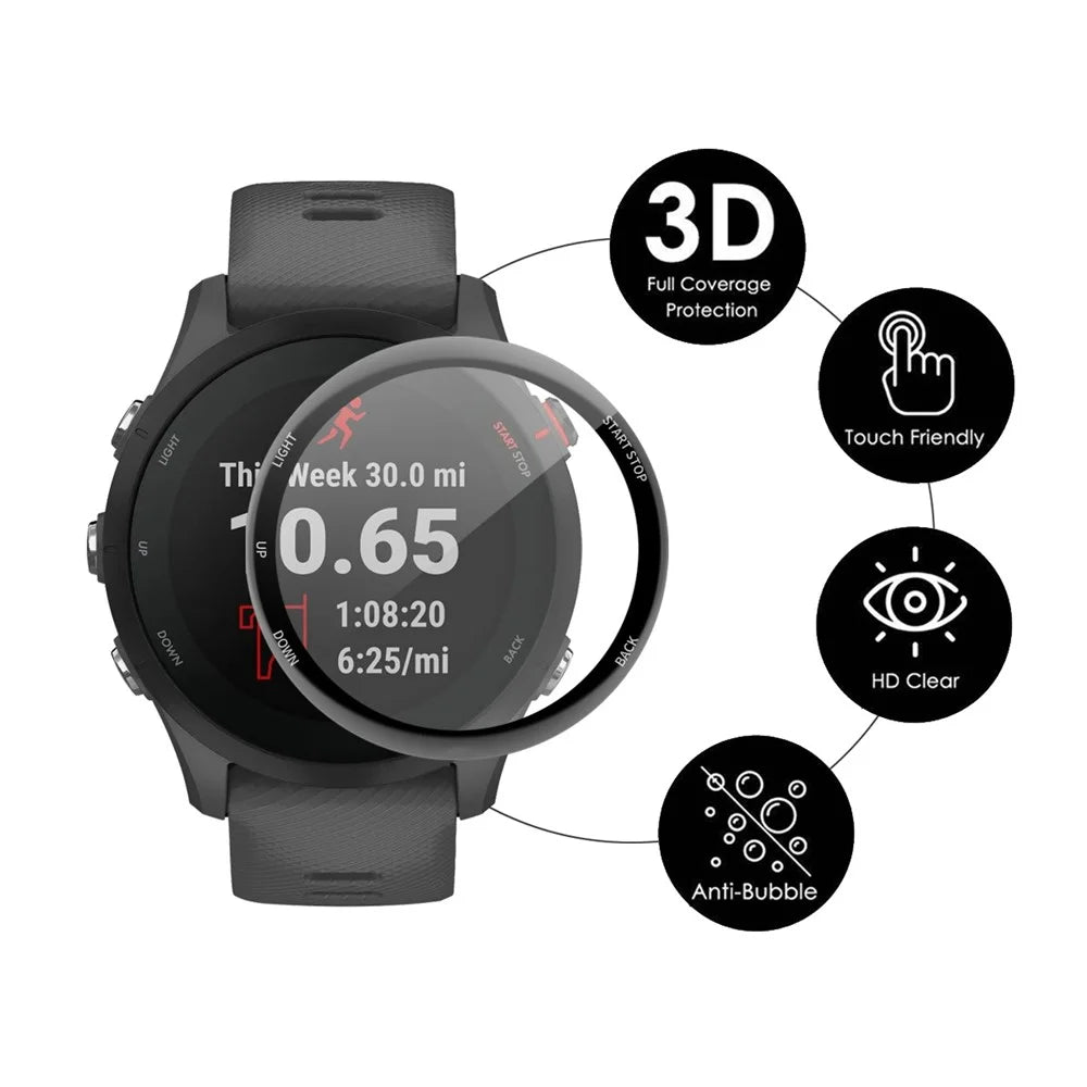 ENKAY HAT PRINCE 2Pcs / Set for Garmin Forerunner 255S Full Screen Protector HD Clear 3D Curved Soft PC Edge + PMMA Anti-fingerprint Film - 2