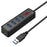 KAWAU H302-100CM Multi USB Port Expander with Micro-B Charging Port USB Splitter 4-port USB 3.0 Hub with 100cm Cable, Support Fast Data Transfer - 1
