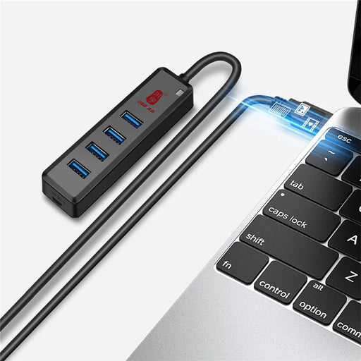 KAWAU H302-100CM Multi USB Port Expander with Micro-B Charging Port USB Splitter 4-port USB 3.0 Hub with 100cm Cable, Support Fast Data Transfer - 2