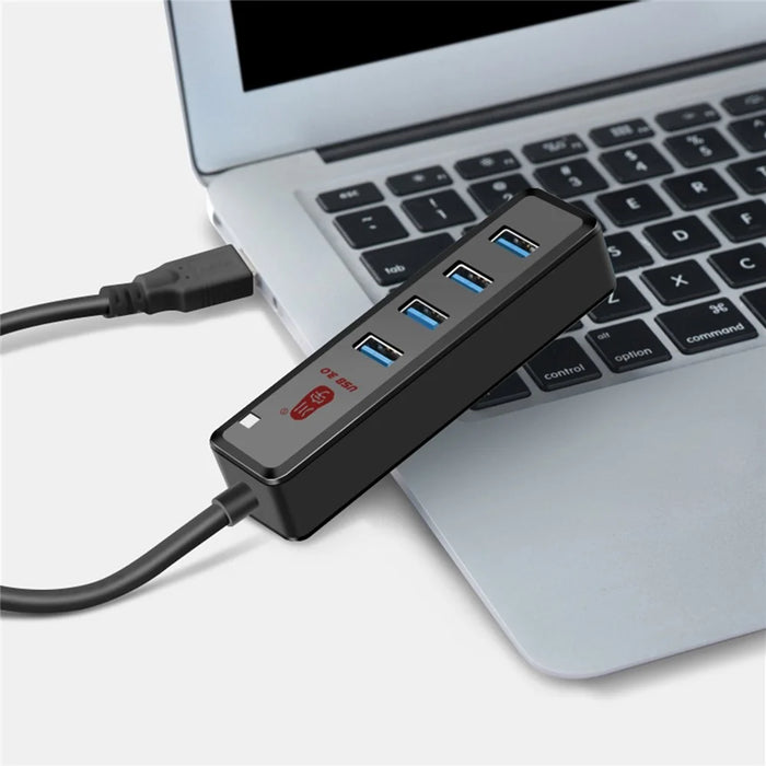 KAWAU H302-100CM Multi USB Port Expander with Micro-B Charging Port USB Splitter 4-port USB 3.0 Hub with 100cm Cable, Support Fast Data Transfer - 5
