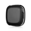 For Fitbit Versa 4 / Sense 2 Two Row Rhinestones Decor Hard PC Smart Watch Case Anti-scratch Protective Frame - Black - 3