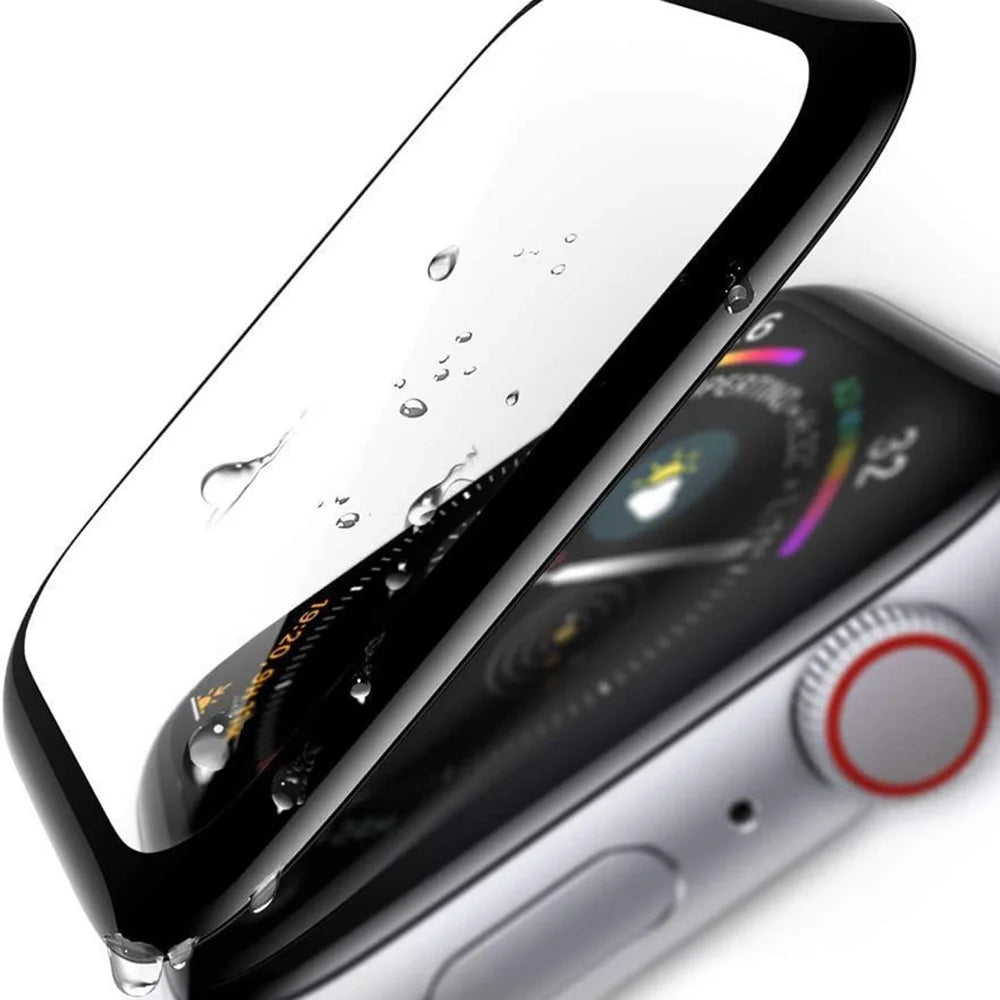 For Apple Watch Series 8 41mm HD Clear Full Glue Screen Protector 3D Curved Tempered Glass Full Coverage Film - 3