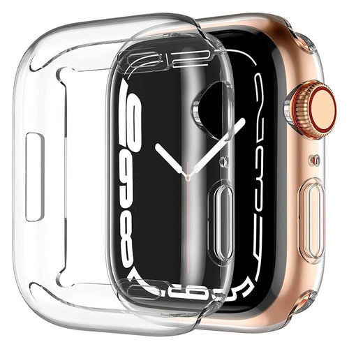 For Apple Watch Series 9 / 8 / 7 45mm Protective Watch Case Transparent HD Sensitive Touch TPU Anti-scratch Watch Screen Protector - 1