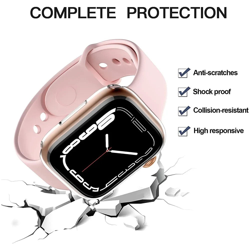 Anti-fall Watch Case For Apple Watch Ultra 3 49mm / Ultra 3 / Ultra 2 / Ultra 49mm, Transparent Soft TPU HD High Sensitivity Watch Screen Protector - 3