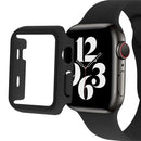 For Apple Watch SE3 / SE2 / SE1 /  6 / 5 / 4 44mm PC Case with Tempered Glass Screen Protector Overall Shockproof Protective Cover - Black - 1