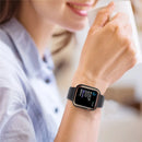 For Apple Watch Series 9 / 8 / 7 45mm Dual Color Electroplating Watch Case Built-in Tempered Glass Screen Protector Hard PC Overall Protective Cover - Black / Gold - 6
