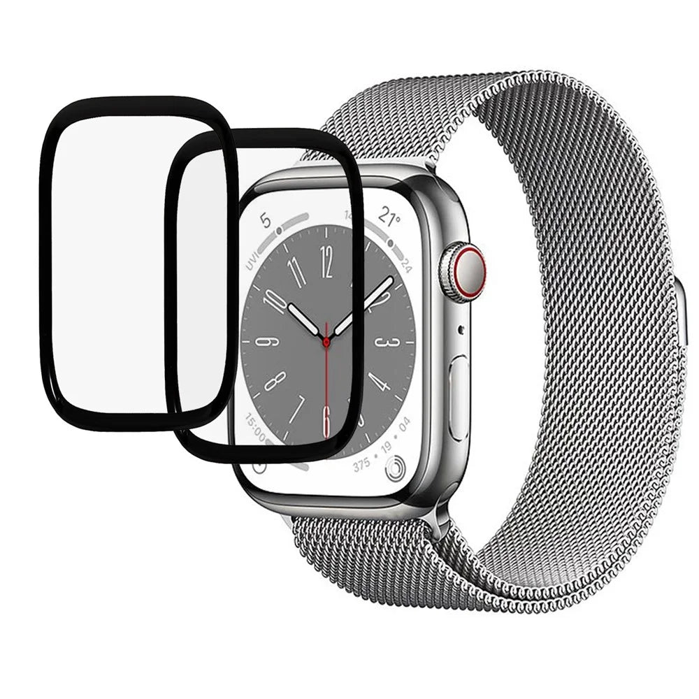 2Pcs / Pack For Apple Watch Series 9 / 8 / 7 41mm 3D Curved HD Screen Protector Full Coverage Soft PMMA Anti-Scratch Watch Film - 1