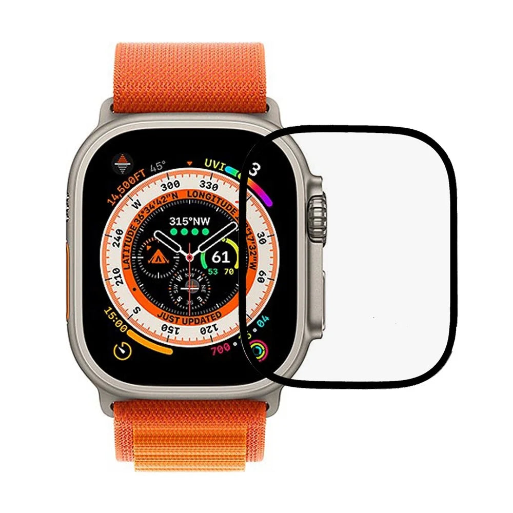For Apple Watch Ultra 3 / Ultra 2 / Ultra 49mm Tempered Glass Screen Protector Anti-Scratch Silk Printing Screen Protector Full Coverage Full Glue HD Screen Film - 1