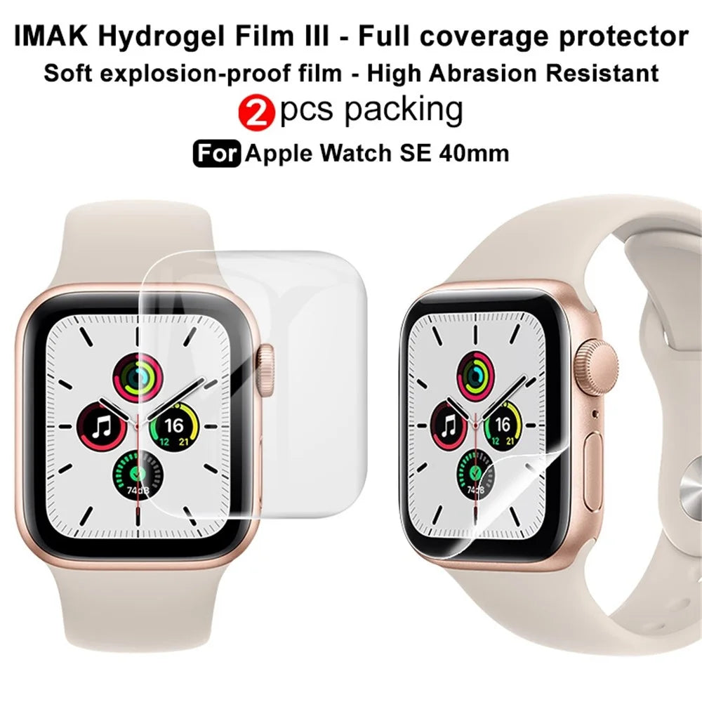IMAK 2Pcs / Set for Apple Watch SE3 / SE2 / SE1 / 6 / 5 / 4 40mm Hydrogel Film III  Curved Surface Transparent Soft TPU Screen Protector - 4