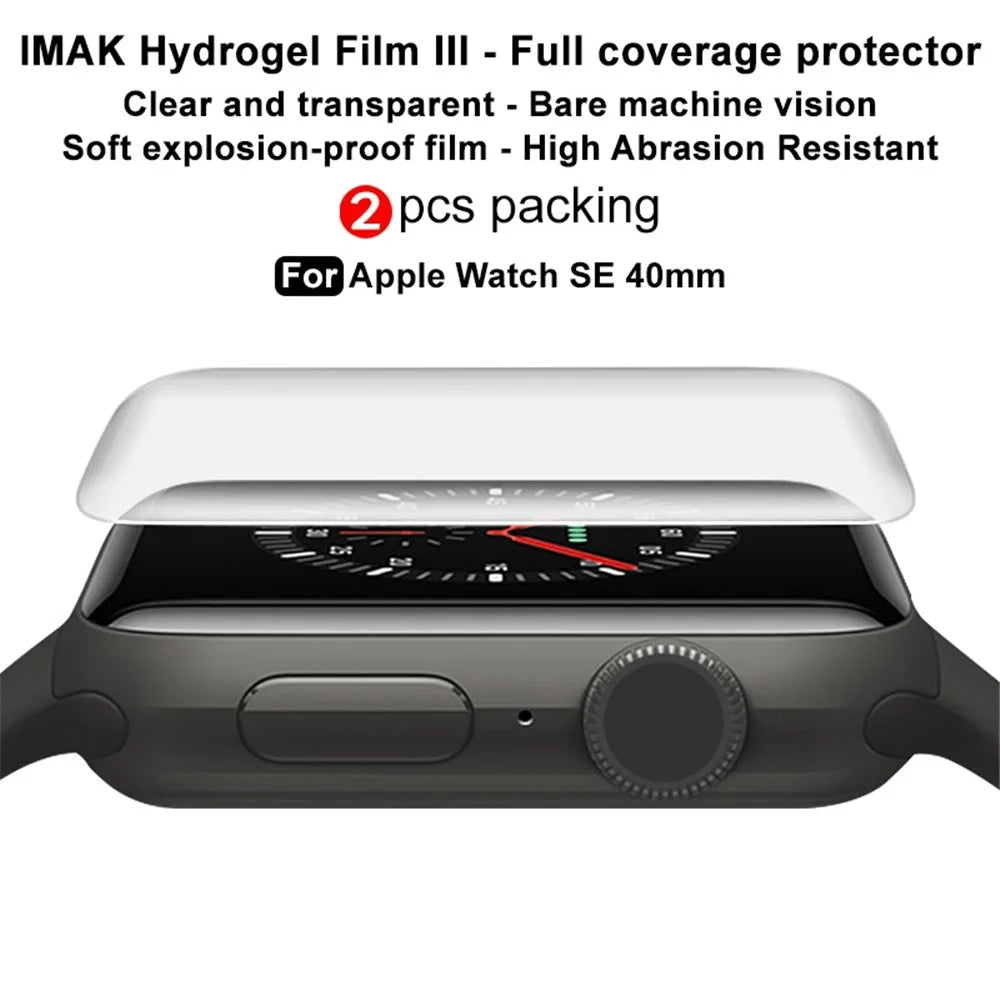 IMAK 2Pcs / Set for Apple Watch SE3 / SE2 / SE1 / 6 / 5 / 4 40mm Hydrogel Film III  Curved Surface Transparent Soft TPU Screen Protector - 6