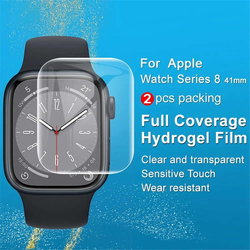 IMAK 2Pcs / Set for Apple Watch Series 9 / 8 / 7 41mm Hydrogel Film III Full Cover Curved TPU Film HD Anti-scratch Screen Protector - 3