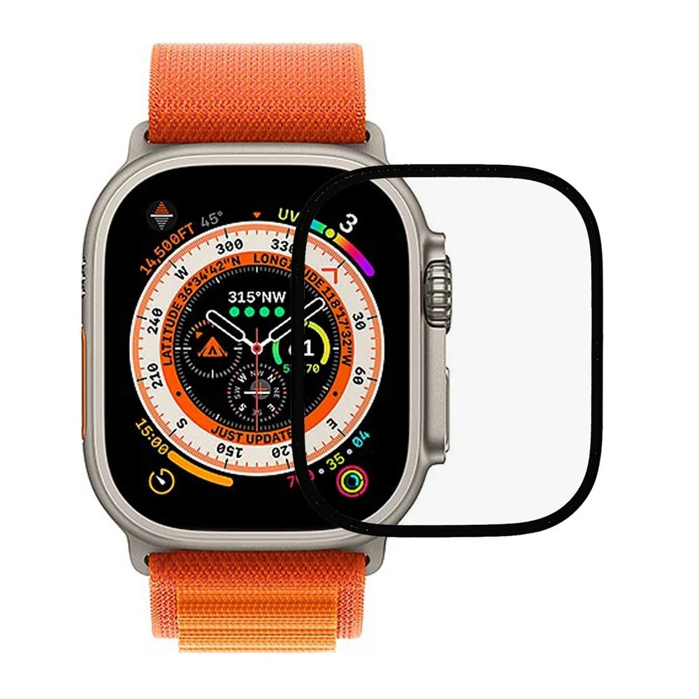 RURIHAI For Apple Watch Ultra 3 / Ultra 2 / Ultra 49mm PMMA Screen Protector 3D Curved Full Glue Ultra Thin Soft Film - 1