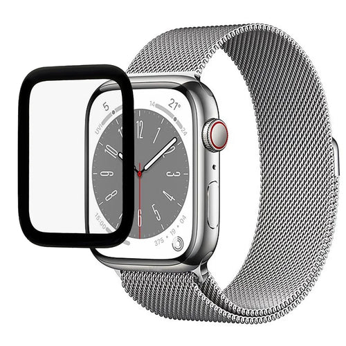 RURIHAI For Apple Watch Series 9 / 8 / 7 45mm 3D Curved Edge Screen Protector Full Glue Soft PMMA Transparent Smart Watch Protective Film - 1