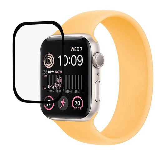 RURIHAI For Apple Watch SE3 / SE2 / SE1 / 6 / 5 / 4 44mm Carbon Fiber Tempered Glass Screen Protector Anti-Scratch Screen Cover HD Watch Screen Film - 1