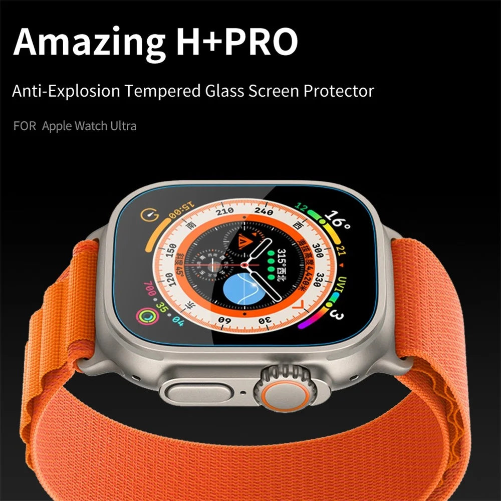 NILLKIN H+Pro for Apple Watch Ultra 3 / Ultra 2 / Ultra 49mm Screen Protector Anti-Scratch Anti-fingerprint AGC Glass Watch Film - 4