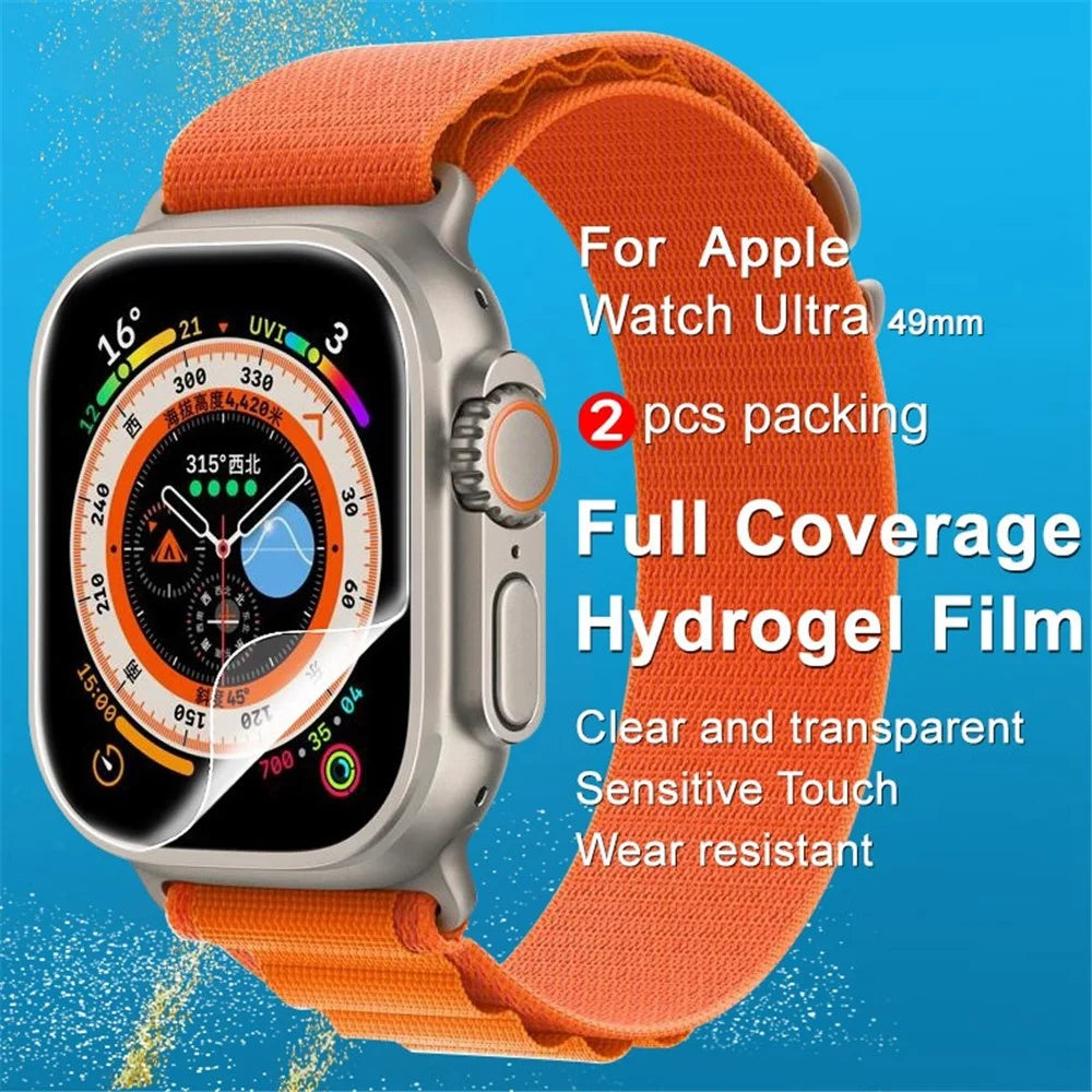 IMAK 2Pcs / Set Hydrogel Film III for Apple Watch Ultra 3 / Ultra 2 / Ultra 49mm, Full Coverage Curved Screen Protector Anti-scratch TPU Watch Screen Film - 4