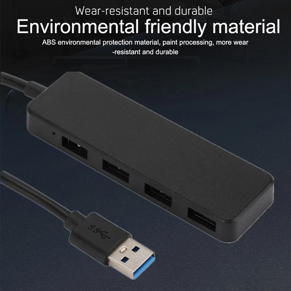 Ultra Slim 4 in 1 USB 3.0 Hub High Speed Data Transmission USB Expander Splitter for Android Phone and Laptop - 4